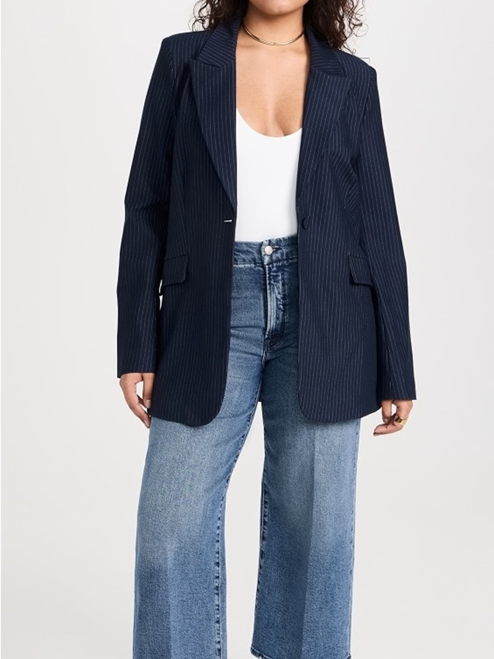 Good Américan Navy Pinstripe Blazer Size 5XL (24W)